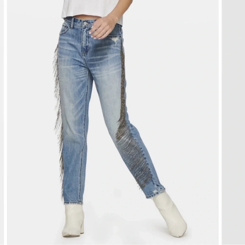 Blue Revival Piper High Rise Chain Fringe Jean